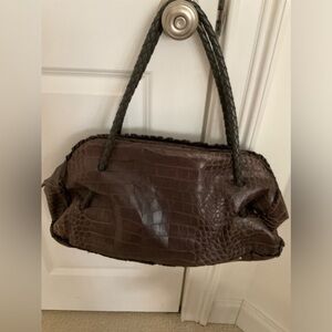 Furla Brown Croc Satchel